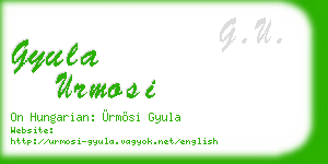 gyula urmosi business card