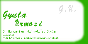 gyula urmosi business card